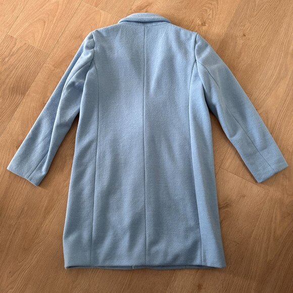 Women's Lightweight Pea Coat Car Coat sz M - Baby Blue - Picture 7 of 11